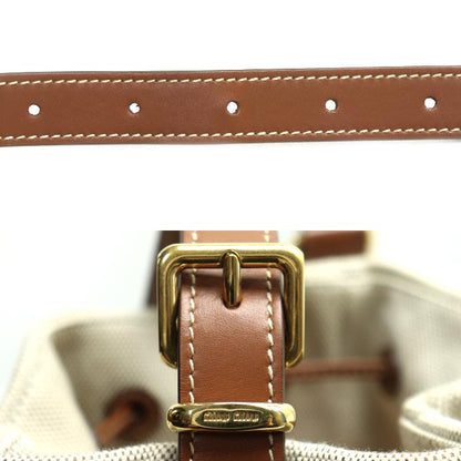 MIUMIU ミュウミュウ バケットバッグ ショルダーバッグ ベージュ/ブラウン 5BE090 レディース【中古】【美品】