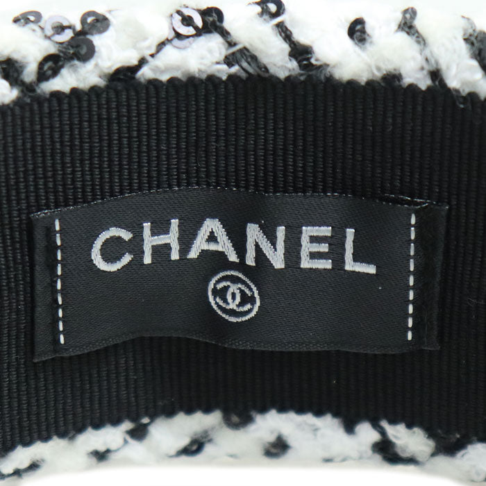 CHANEL シャネル ツイード ココマーク 23B ヘアアクセサリー カチューシャ AA9458 スパンコール レディース【中古】【美品】
