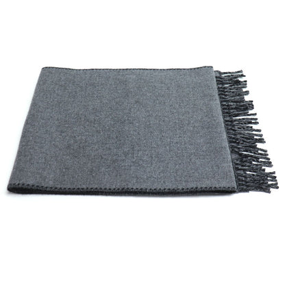 GUCCI グッチ インターロッキングG マフラー グレー×ブラック 715497 ユニセックス【中古】【極美品】