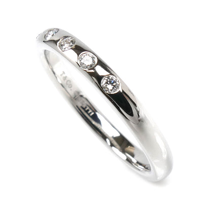 TIFFANY&Co. ティファニー Pt950プラチナ スタッキングバンド 5Pダイヤ リング・指輪 15号 5.6g レディース【中古】【美品】