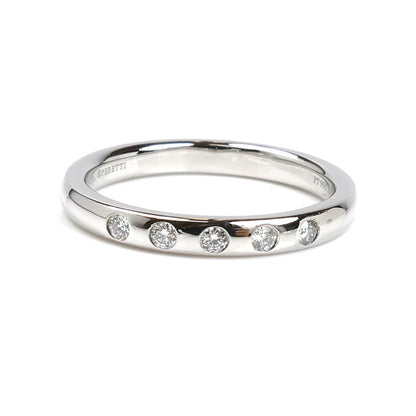 TIFFANY&Co. ティファニー Pt950プラチナ スタッキングバンド 5Pダイヤ リング・指輪 15号 5.6g レディース【中古】【美品】