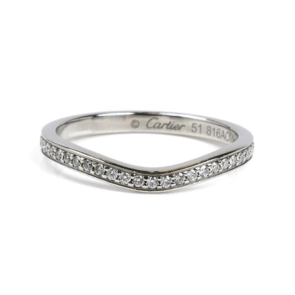 CARTIER カルティエ Pt950プラチナ バレリーナ カーブ ハーフエタニティ ダイヤ リング・指輪 B4093051 11号 51 3.0g レディース【中古】【美品】