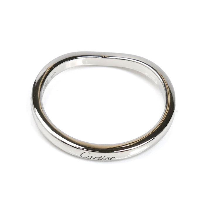 CARTIER カルティエ Pt950プラチナ バレリーナ カーブ ハーフエタニティ ダイヤ リング・指輪 B4093051 11号 51 3.0g レディース【中古】【美品】