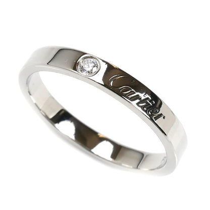 CARTIER カルティエ Pt950プラチナ ウェディング 1Pダイヤ エングレーブド リング・指輪 B4051359 18.5号 59 5.4g レディース【中古】【美品】