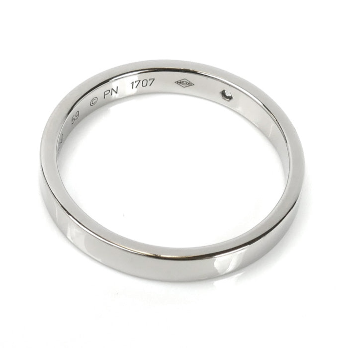 CARTIER カルティエ Pt950プラチナ ウェディング 1Pダイヤ エングレーブド リング・指輪 B4051359 18.5号 59 5.4g レディース【中古】【美品】
