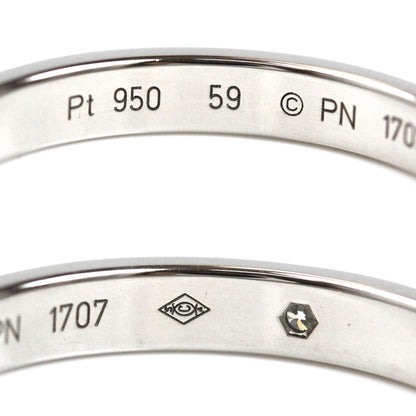 CARTIER カルティエ Pt950プラチナ ウェディング 1Pダイヤ エングレーブド リング・指輪 B4051359 18.5号 59 5.4g レディース【中古】【美品】