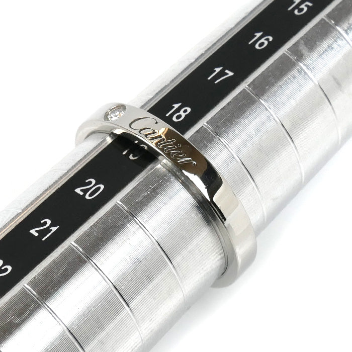 CARTIER カルティエ Pt950プラチナ ウェディング 1Pダイヤ エングレーブド リング・指輪 B4051359 18.5号 59 5.4g レディース【中古】【美品】