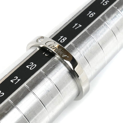 CARTIER カルティエ Pt950プラチナ ウェディング 1Pダイヤ エングレーブド リング・指輪 B4051359 18.5号 59 5.4g レディース【中古】【美品】