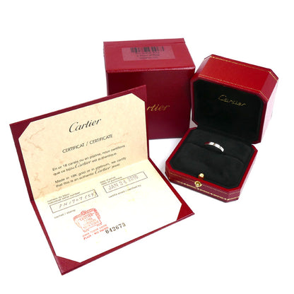 CARTIER カルティエ Pt950プラチナ ウェディング 1Pダイヤ エングレーブド リング・指輪 B4051359 18.5号 59 5.4g レディース【中古】【美品】