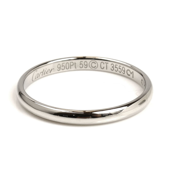 CARTIER カルティエ Pt950プラチナ ウェディング リング・指輪 B4012559 18.5号 59 3.4g メンズ【中古】【美品】