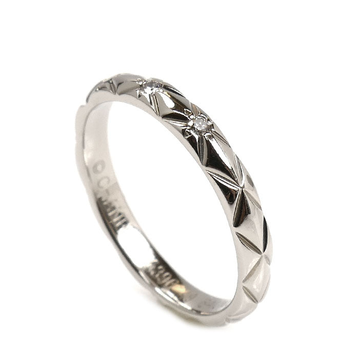 CHANEL シャネル Pt950プラチナ マトラッセ 3Pダイヤ リング・指輪 J2821 9号 49 3.0g レディース【中古】【美品】