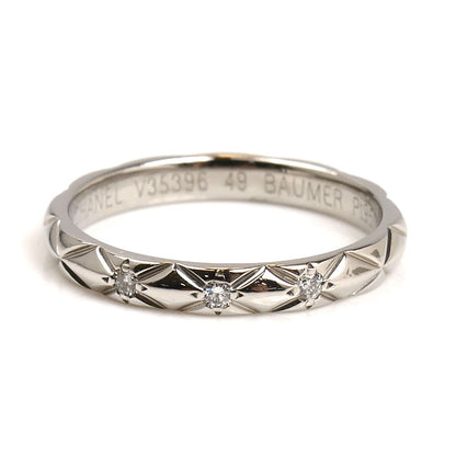 CHANEL シャネル Pt950プラチナ マトラッセ 3Pダイヤ リング・指輪 J2821 9号 49 3.0g レディース【中古】【美品】