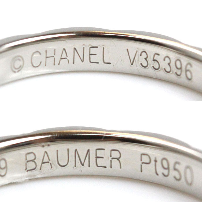 CHANEL シャネル Pt950プラチナ マトラッセ 3Pダイヤ リング・指輪 J2821 9号 49 3.0g レディース【中古】【美品】