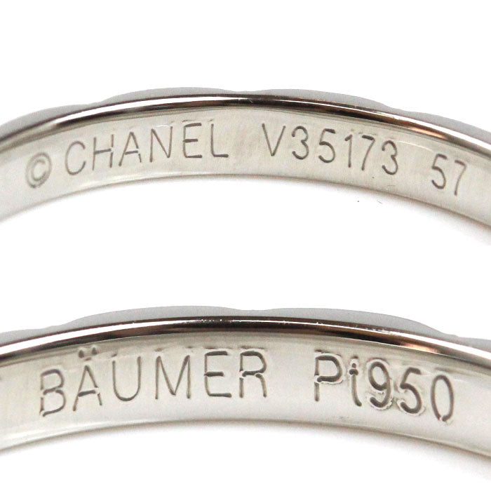 CHANEL シャネル Pt950プラチナ マトラッセ リング・指輪 16.5号 57 3.5g メンズ【中古】【美品】