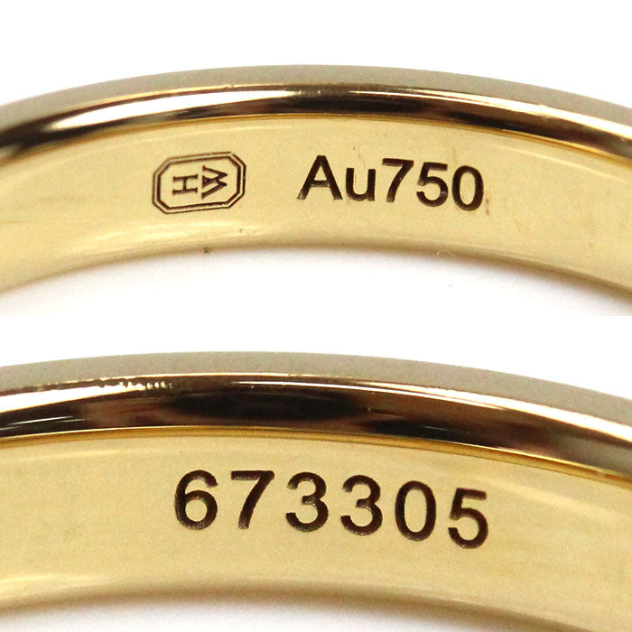 HARRY WINSTON ハリーウィンストン K18YG イエローゴールド ラウンド マリッジ 1Pダイヤ リング・指輪 WBDYRDBZ3MM-047 8号 3.7g レディース【中古】