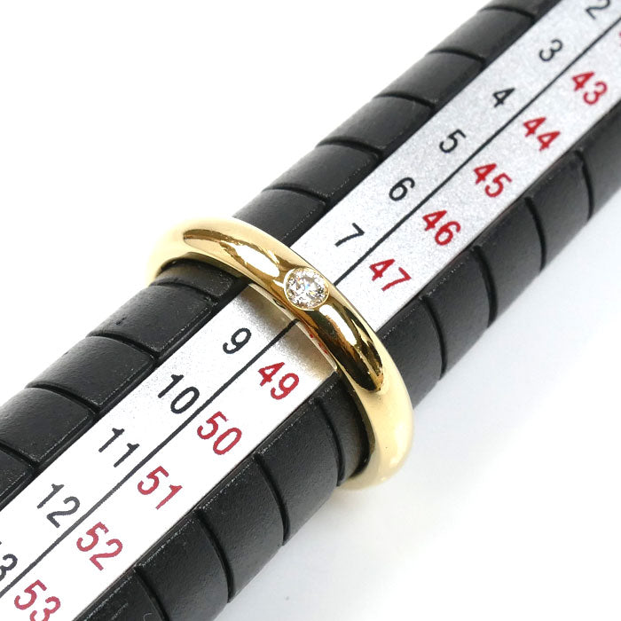 HARRY WINSTON ハリーウィンストン K18YG イエローゴールド ラウンド マリッジ 1Pダイヤ リング・指輪 WBDYRDBZ3MM-047 8号 3.7g レディース【中古】