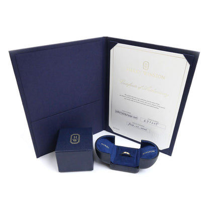 HARRY WINSTON ハリーウィンストン K18YG イエローゴールド ラウンド マリッジ 1Pダイヤ リング・指輪 WBDYRDBZ3MM-047 8号 3.7g レディース【中古】