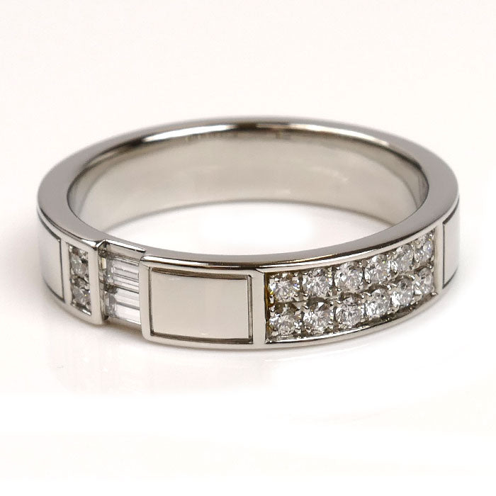 HARRY WINSTON ハリーウィンストン Pt950プラチナ トラフィック アクセント バンド ダイヤ リング・指輪 WBDPACWDTRF-100 22号 12.5g メンズ【中古】【美品】