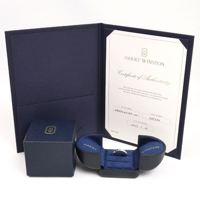 HARRY WINSTON ハリーウィンストン Pt950プラチナ トラフィック アクセント バンド ダイヤ リング・指輪 WBDPACWDTRF-100 22号 12.5g メンズ【中古】【美品】