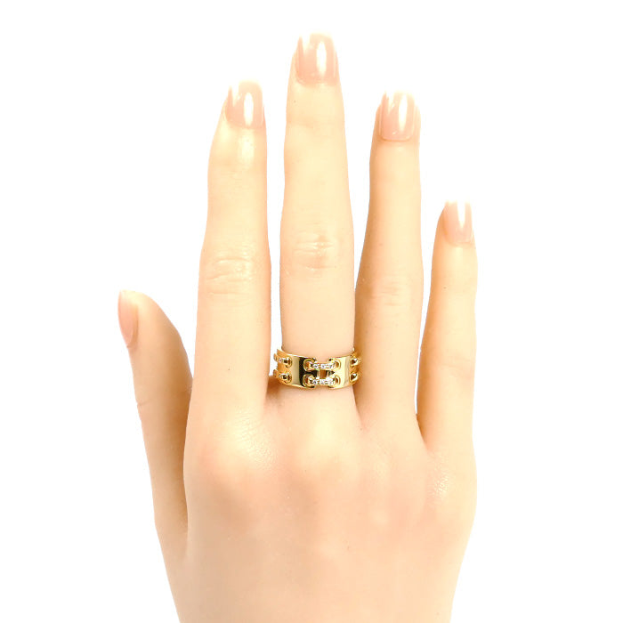 STAR JEWELRY スタージュエリー K18YG イエローゴールド ダイヤ リング・指輪 ダイヤモンド0.07ct 11号 7.2g レディース【中古】【美品】