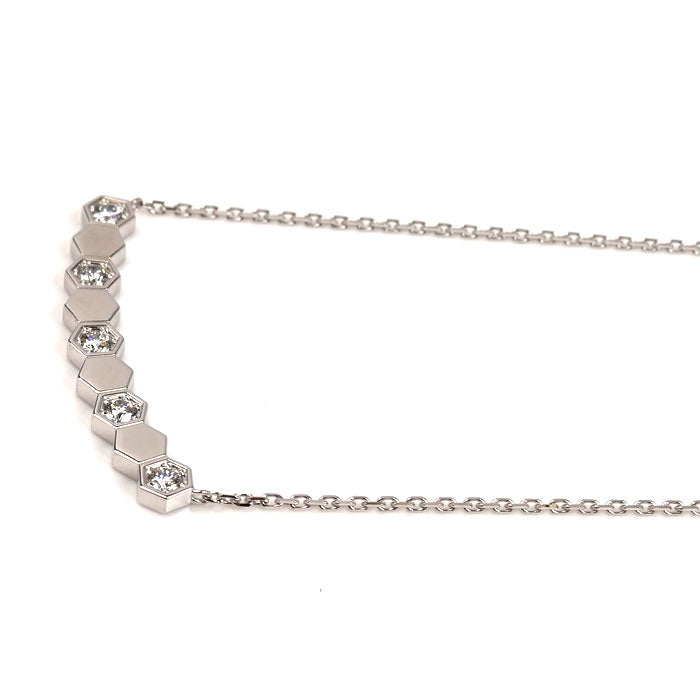 Chaumet ショーメ K18WG ホワイトゴールド ビーマイラブ ダイヤ ネックレス 083982 4.2g 38/40/42cm レディース【中古】【美品】