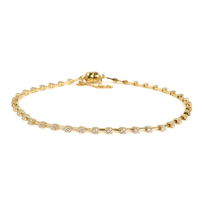 TASAKI タサキ K18YG イエローゴールド ダイヤ ブレスレット ダイヤモンド0.65ct 5.3g 内径17.5cm レディース【中古】