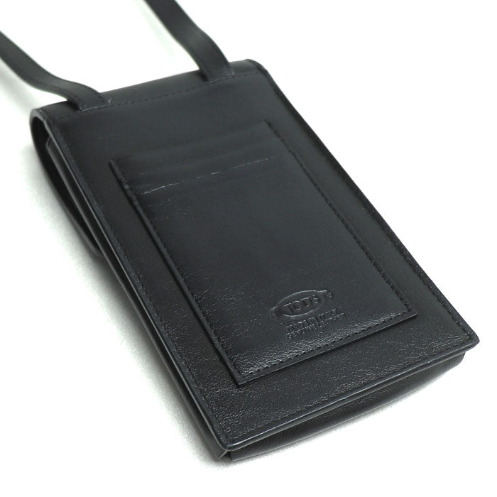 TOD’S トッズ Tタイムレス ショルダーバッグ フォンポーチ ブラック XAWTSAOV302RORB999 スマホケース レディース【中古】