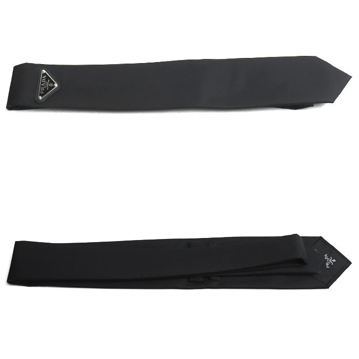 PRADA プラダ Re-Nylon ギャバジン ネクタイ ブラック UCR77 1WQ8 F0002 メンズ【中古】【美品】