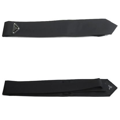 PRADA プラダ Re-Nylon ギャバジン ネクタイ ブラック UCR77 1WQ8 F0002 メンズ【中古】【美品】
