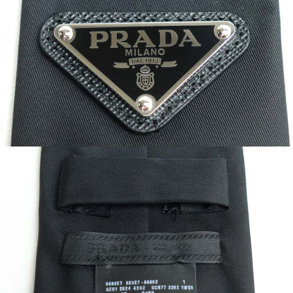 PRADA プラダ Re-Nylon ギャバジン ネクタイ ブラック UCR77 1WQ8 F0002 メンズ【中古】【美品】