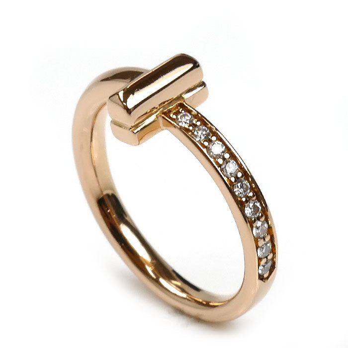 TIFFANY&Co. ティファニー K18PG ピンクゴールド Tワン ナロー ダイヤ リング・指輪 67795245 ダイヤモンド 7号 3.7g レディース【中古】