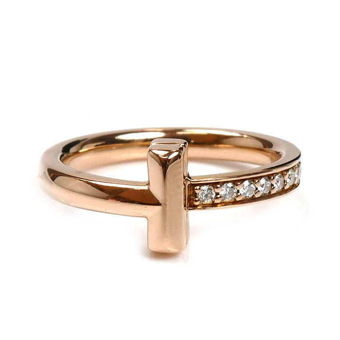 TIFFANY&Co. ティファニー K18PG ピンクゴールド Tワン ナロー ダイヤ リング・指輪 67795245 ダイヤモンド 7号 3.7g レディース【中古】