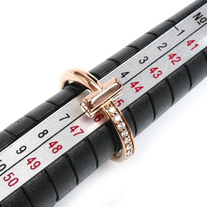 TIFFANY&Co. ティファニー K18PG ピンクゴールド Tワン ナロー ダイヤ リング・指輪 67795245 ダイヤモンド 7号 3.7g レディース【中古】