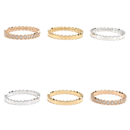 Chaumet ショーメ K18YG/PG/WG ビーマイラブ ハニカム スリーゴールド ダイヤ リング・指輪 081885/081930/081935 13.5号 54 6.1g ３本セット レディース【中古】【美品】