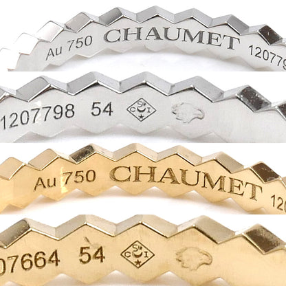 Chaumet ショーメ K18YG/PG/WG ビーマイラブ ハニカム スリーゴールド ダイヤ リング・指輪 081885/081930/081935 13.5号 54 6.1g ３本セット レディース【中古】【美品】