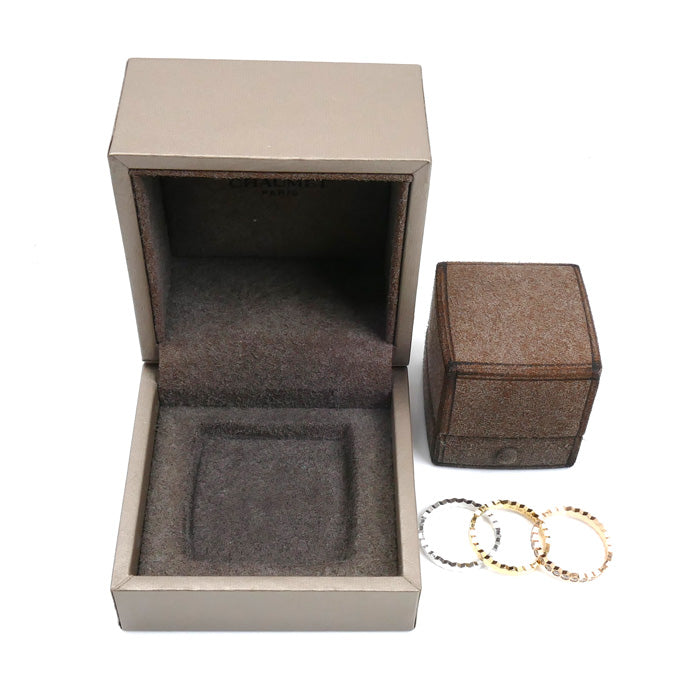 Chaumet ショーメ K18YG/PG/WG ビーマイラブ ハニカム スリーゴールド ダイヤ リング・指輪 081885/081930/081935 13.5号 54 6.1g ３本セット レディース【中古】【美品】