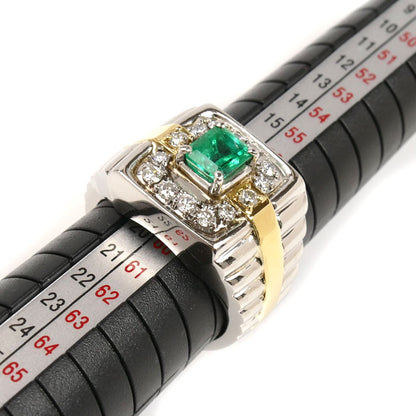 Pt900/K18YG エメラルド ダイヤ リング・指輪 エメラルド0.96ct ダイヤモンド0.23ct 18号 22.3g メンズ【中古】