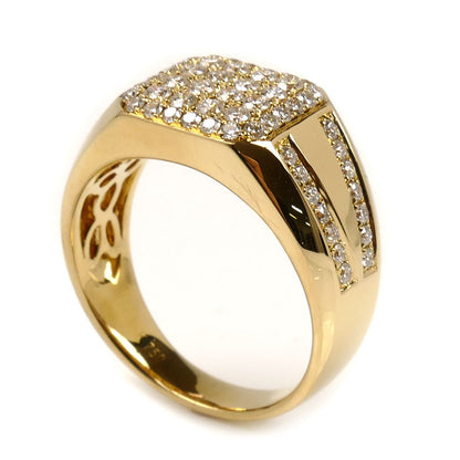 K18YG イエローゴールド リング・指輪 ダイヤモンド 20.5号 9.3g メンズ【中古】【美品】