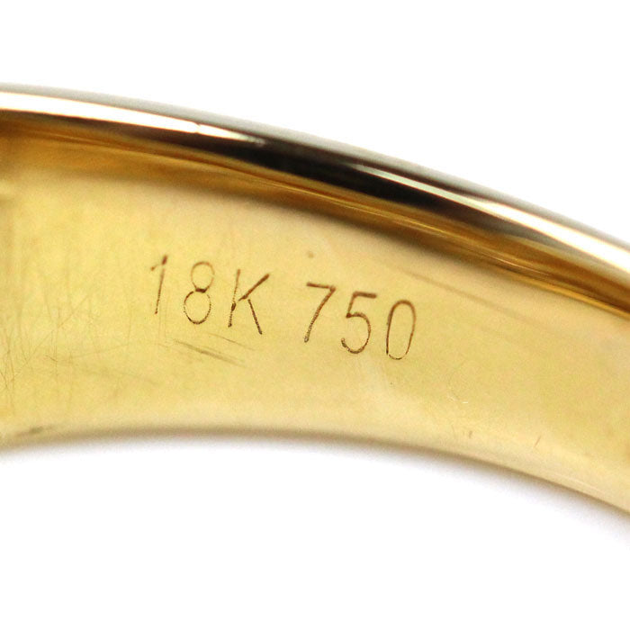 K18YG イエローゴールド リング・指輪 ダイヤモンド 20.5号 9.3g メンズ【中古】【美品】