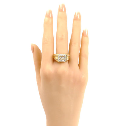 K18YG イエローゴールド リング・指輪 ダイヤモンド 20.5号 9.3g メンズ【中古】【美品】