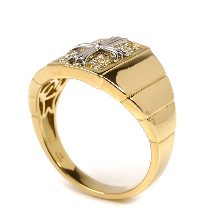 K18YG/Pt900 ダイヤ リング・指輪 ダイヤモンド0.30ct 22号 9.6g メンズ【中古】