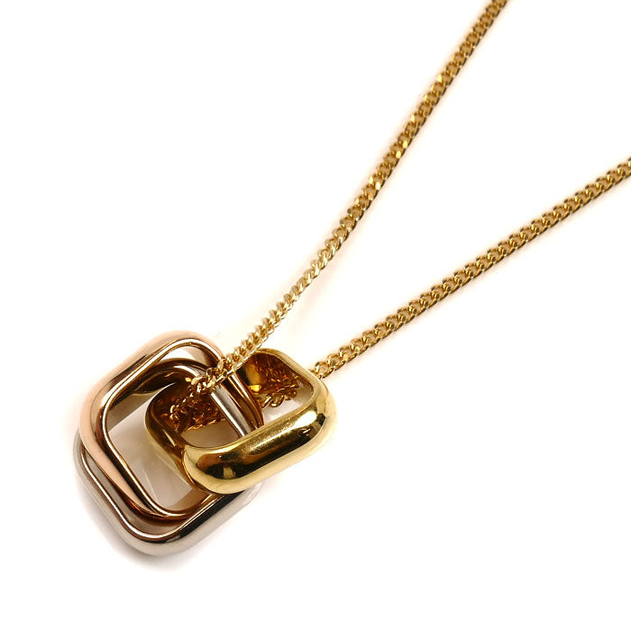 CARTIER カルティエ K18YG/PG/WG トリニティ クッション ネックレス B7224955 10.5g 50cm レディース【中古】【美品】