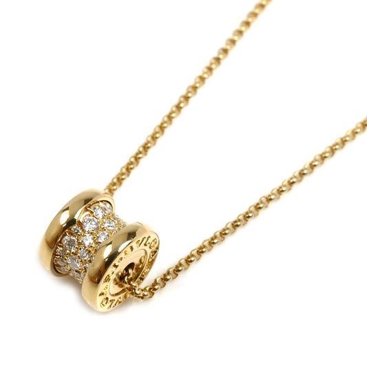 BVLGARI ブルガリ K18YG イエローゴールド ビーゼロワン ミニ パヴェ ダイヤ ネックレス 357496 7.6g 38/43cm レディース【中古】【美品】