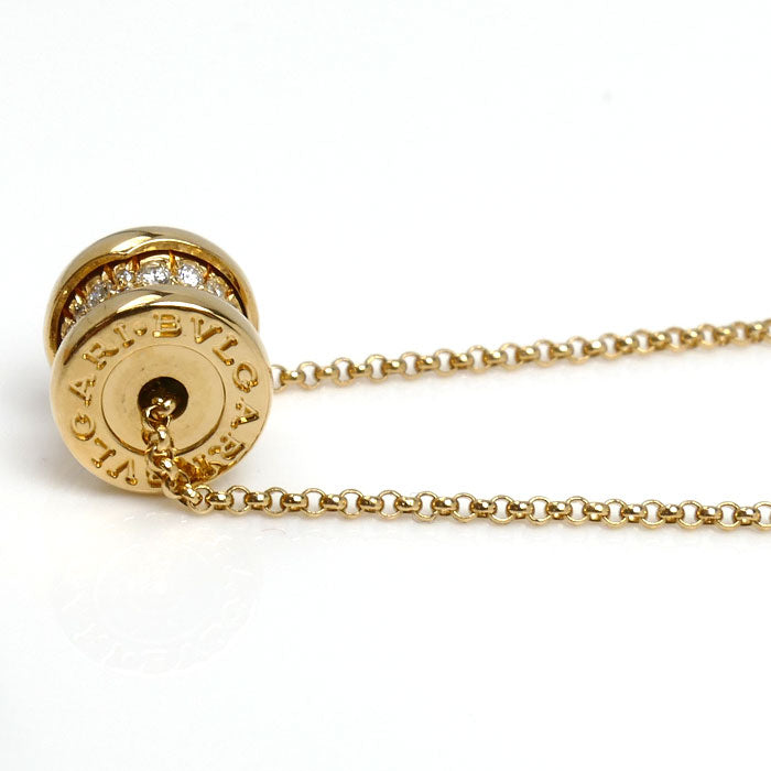BVLGARI ブルガリ K18YG イエローゴールド ビーゼロワン ミニ パヴェ ダイヤ ネックレス 357496 7.6g 38/43cm レディース【中古】【美品】