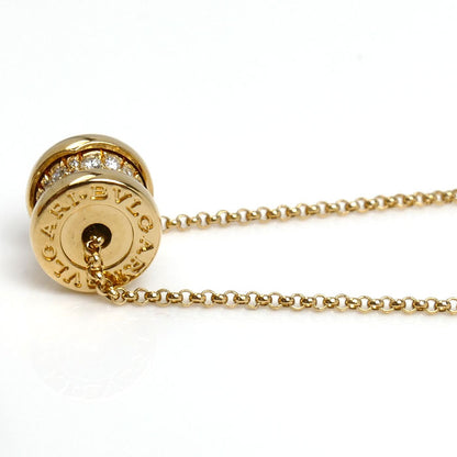 BVLGARI ブルガリ K18YG イエローゴールド ビーゼロワン ミニ パヴェ ダイヤ ネックレス 357496 7.6g 38/43cm レディース【中古】【美品】