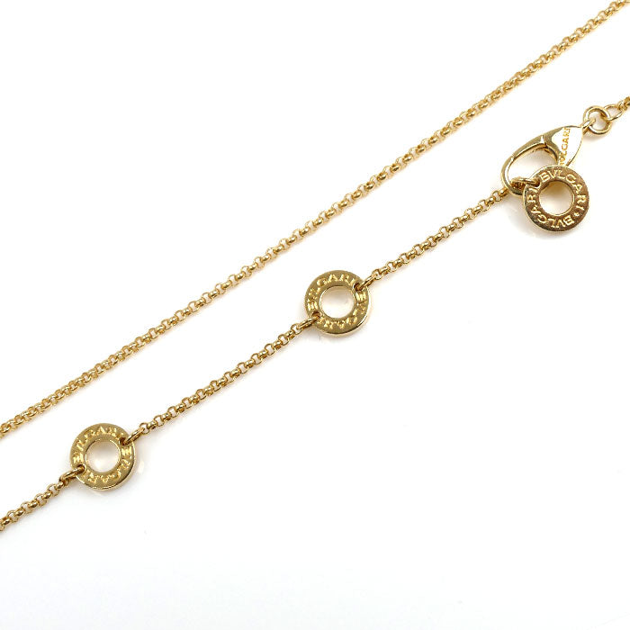 BVLGARI ブルガリ K18YG イエローゴールド ビーゼロワン ミニ パヴェ ダイヤ ネックレス 357496 7.6g 38/43cm レディース【中古】【美品】
