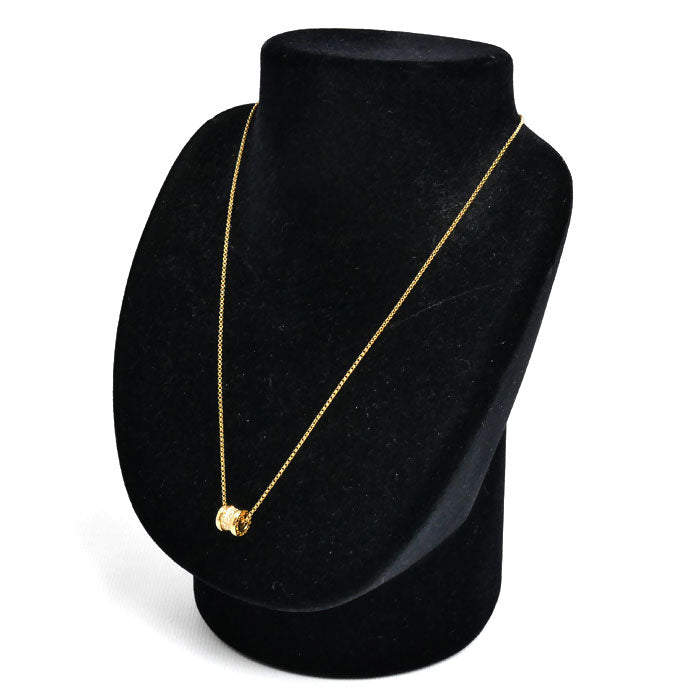 BVLGARI ブルガリ K18YG イエローゴールド ビーゼロワン ミニ パヴェ ダイヤ ネックレス 357496 7.6g 38/43cm レディース【中古】【美品】