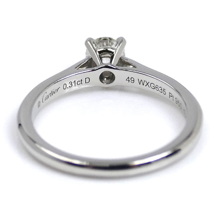 CARTIER カルティエ Pt950プラチナ ソリテール1865 ダイヤ リング・指輪 ダイヤモンド0.31ct 9号 49 3.6g レディース【中古】【美品】