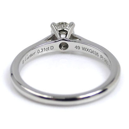 CARTIER カルティエ Pt950プラチナ ソリテール1865 ダイヤ リング・指輪 ダイヤモンド0.31ct 9号 49 3.6g レディース【中古】【美品】
