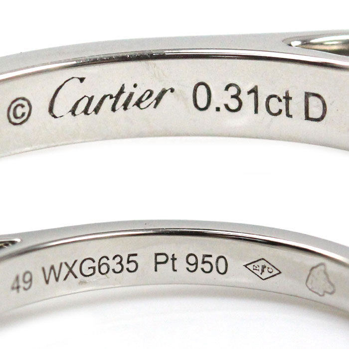 CARTIER カルティエ Pt950プラチナ ソリテール1865 ダイヤ リング・指輪 ダイヤモンド0.31ct 9号 49 3.6g レディース【中古】【美品】